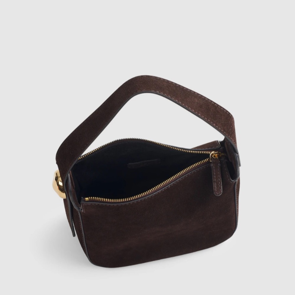 Madewell Sculpted Metal Wristlet Bag in Dark Carob - Picture 2 of 6